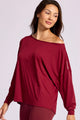 Blusa Manga Longa Ombro Caído Vinho