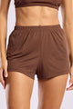 Short Soltinho Elástico Cós Marrom