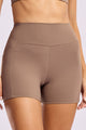 Short de Poliamida com Bolso Lateral Marrom Claro