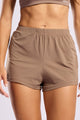 Short Soltinho Elástico Cós Marrom Claro