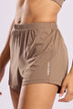 Short Soltinho Elástico Cós Marrom Claro