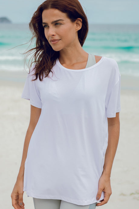 Blusa com Fenda na Lateral Branca