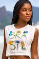 Cropped Estampado Flor Brasil