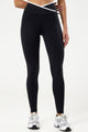 Legging com Cós Transpassado Viés Preto