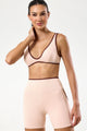 Conjunto Fitness Top Decote e Bermuda de Viés Bege