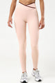 Legging com Cós Transpassado Viés Bege