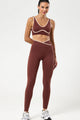 Conjunto Fitness Top e Calça com Detalhe em Viés Marrom
