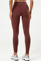 Legging com Cós Transpassado Viés Marrom