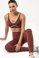 Legging com Cós Transpassado Viés Marrom