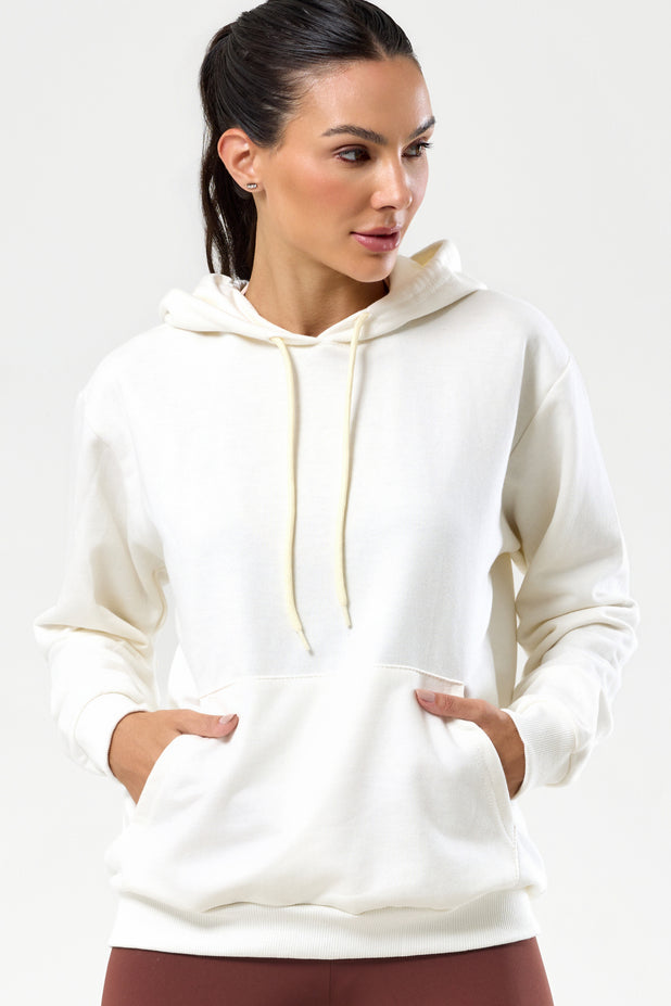 Casaco de Moletom com Capuz Off White