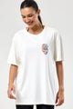 T-Shrit Oversized Coração Florido