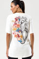 T-Shrit Oversized Coração Florido