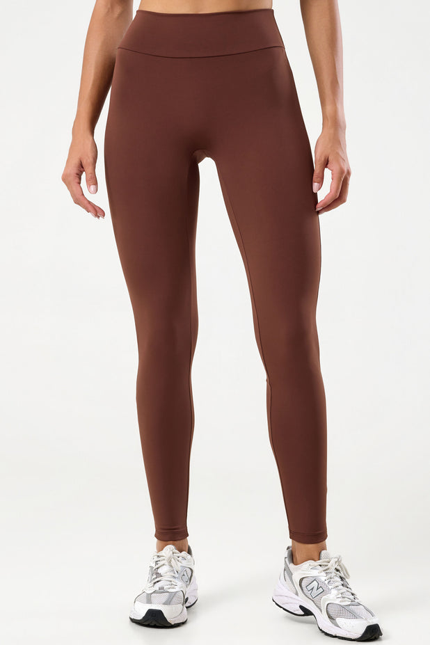 Legging com Cós em V Marrom