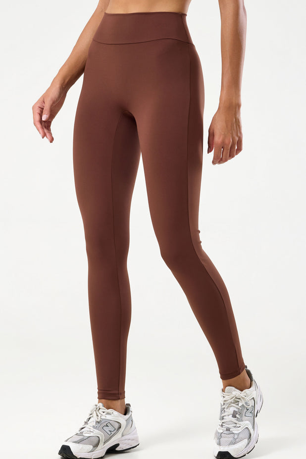 Legging com Cós em V Marrom