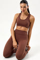 Legging com Cós em V Marrom