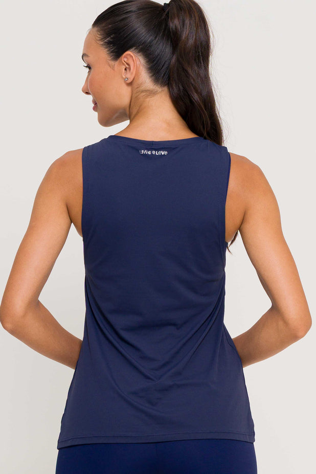 Regata Cavada de Poliamida Marinho