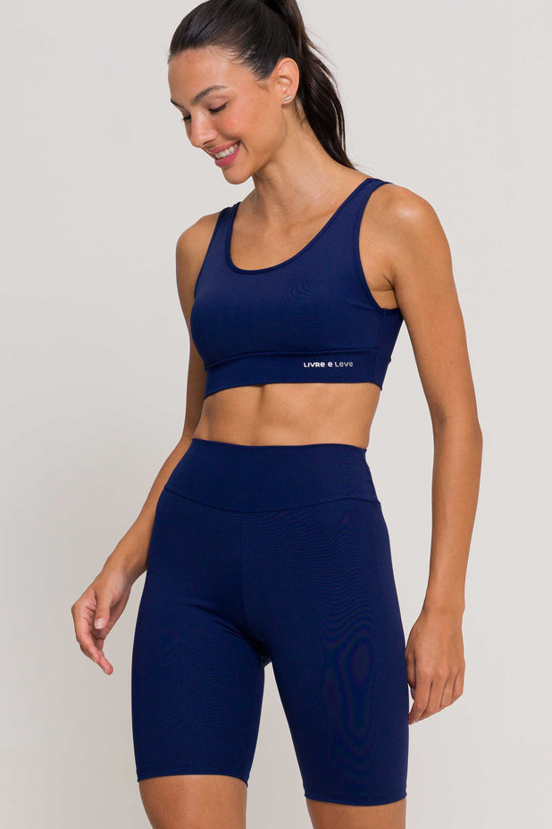 Conjunto Top Regata e Bermuda Poliamida Marinho