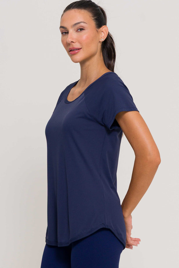 Blusa Run de Poliamida Marinho