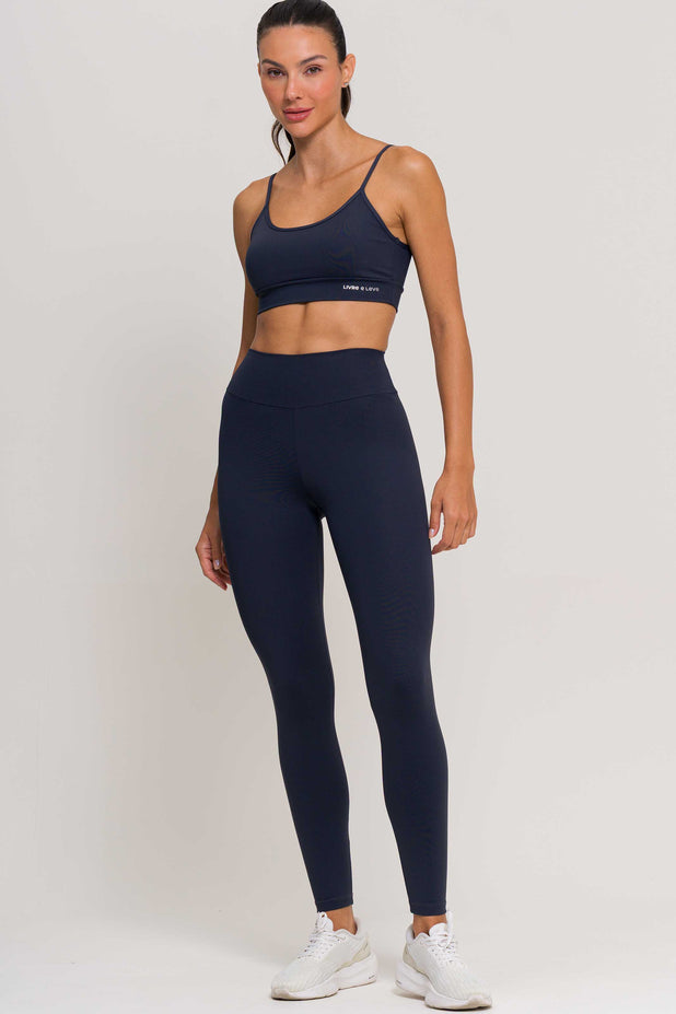 Conjunto Top Alcinha e Legging Poliamida Chumbo