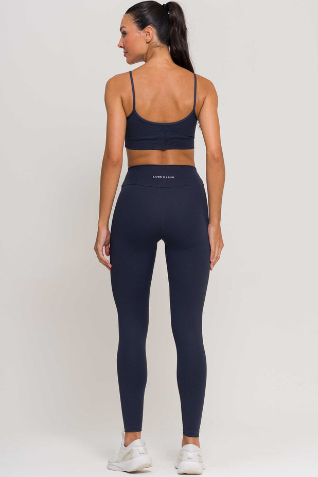 Conjunto Top Alcinha e Legging Poliamida Chumbo