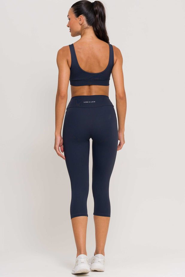 Conjunto Top Regata e Corsário Poliamida Chumbo