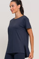Blusa com Fenda na Lateral Chumbo