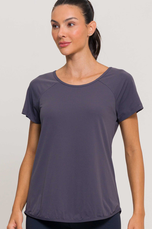 Blusa Run de Poliamida Chumbo