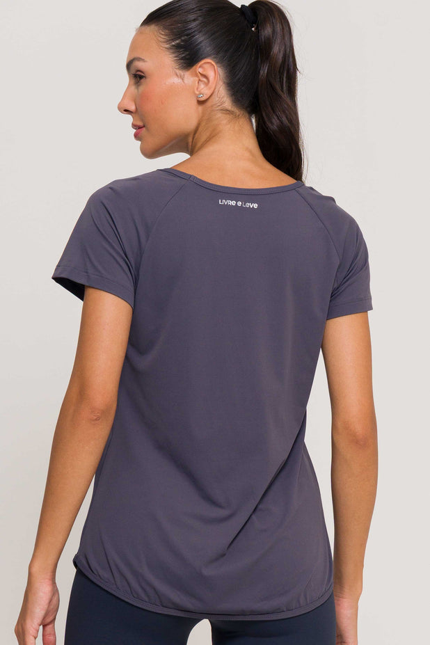 Blusa Run de Poliamida Chumbo