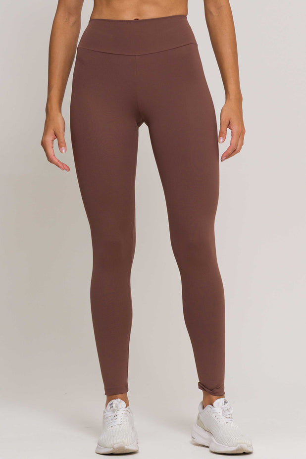 Conjunto Top Alcinha e Legging Poliamida Marrom