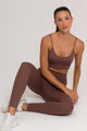 Legging de Poliamida Marrom