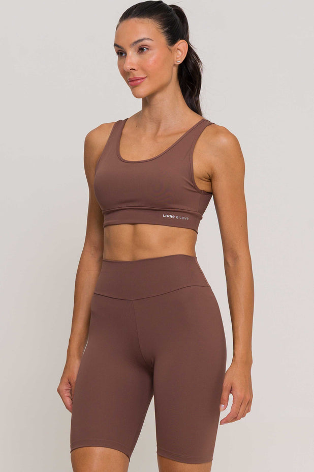 Bermuda de Poliamida Marrom