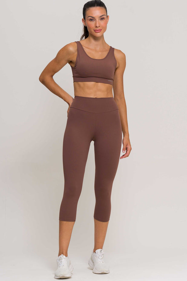 Top Regata de Poliamida Marrom
