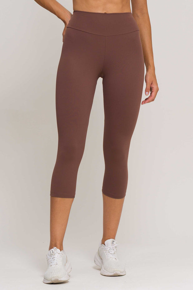 Conjunto Top Regata e Corsário Poliamida Marrom