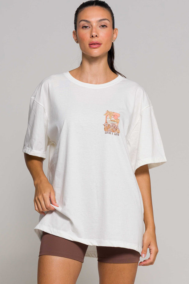 T-Shrit Oversized Vibe Tropical