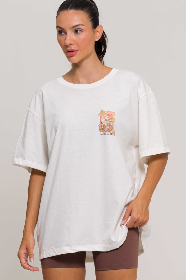 T-Shrit Oversized Vibe Tropical