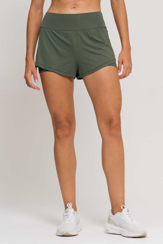 Conjunto Top Alcinha e Short Soltinho Poliamida Verde