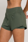 Short Soltinho Duplo Poliamida Verde