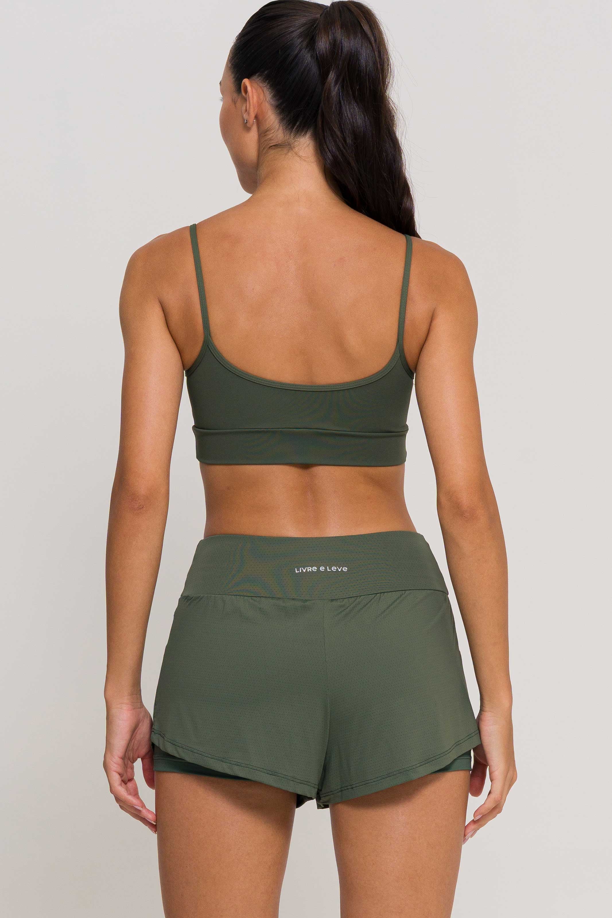 Short Soltinho Duplo Poliamida Verde – Livre e Leve