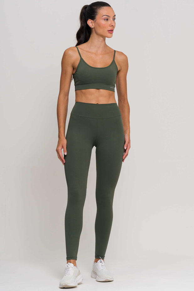 Conjunto Top Alcinha e Legging Poliamida Verde