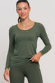 Blusa Manga Longa Arredondada Verde