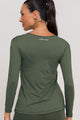 Blusa Manga Longa Arredondada Verde