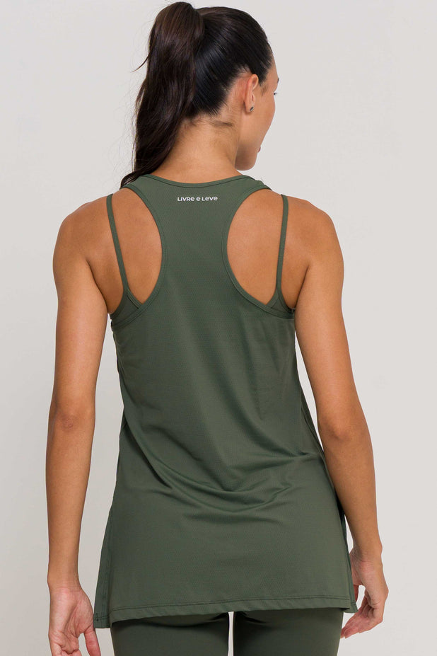 Regata com Fenda Lateral Verde