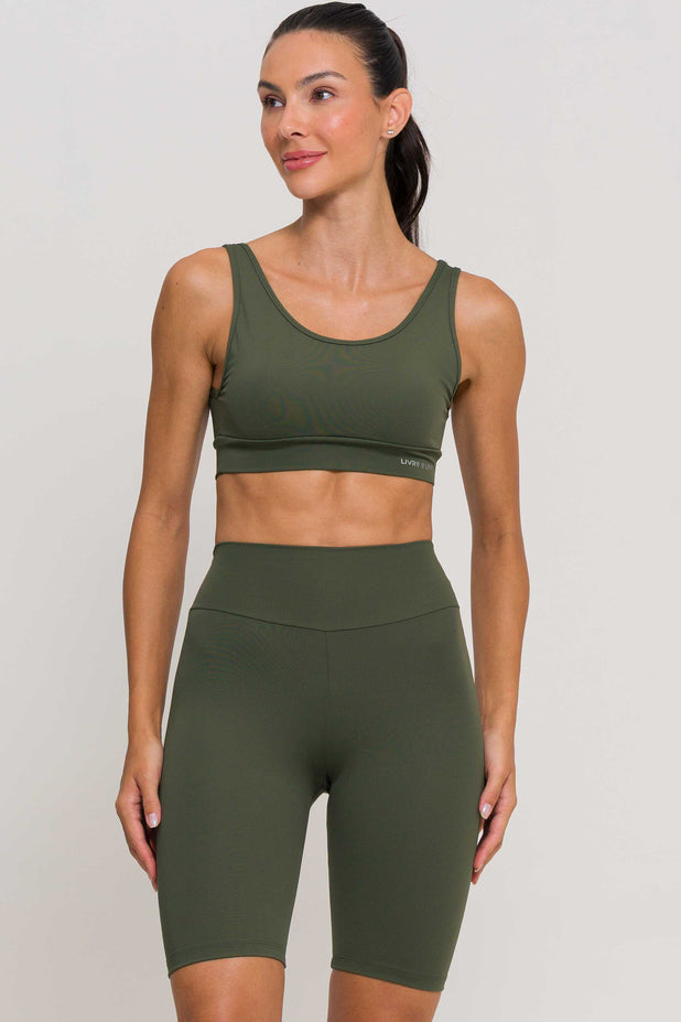 Conjunto Top Regata e Bermuda Poliamida Verde