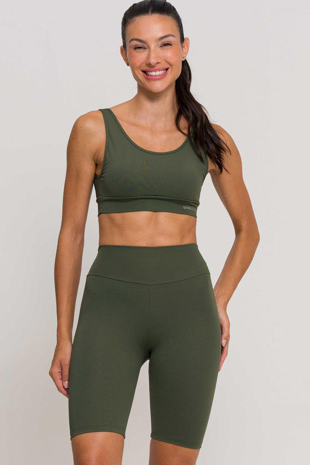 Conjunto Top Regata e Bermuda Poliamida Verde