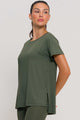 Blusa com Fenda na Lateral Verde
