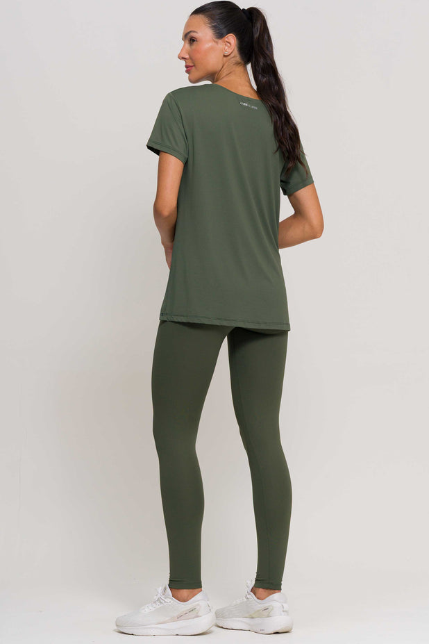 Blusa com Fenda na Lateral Verde