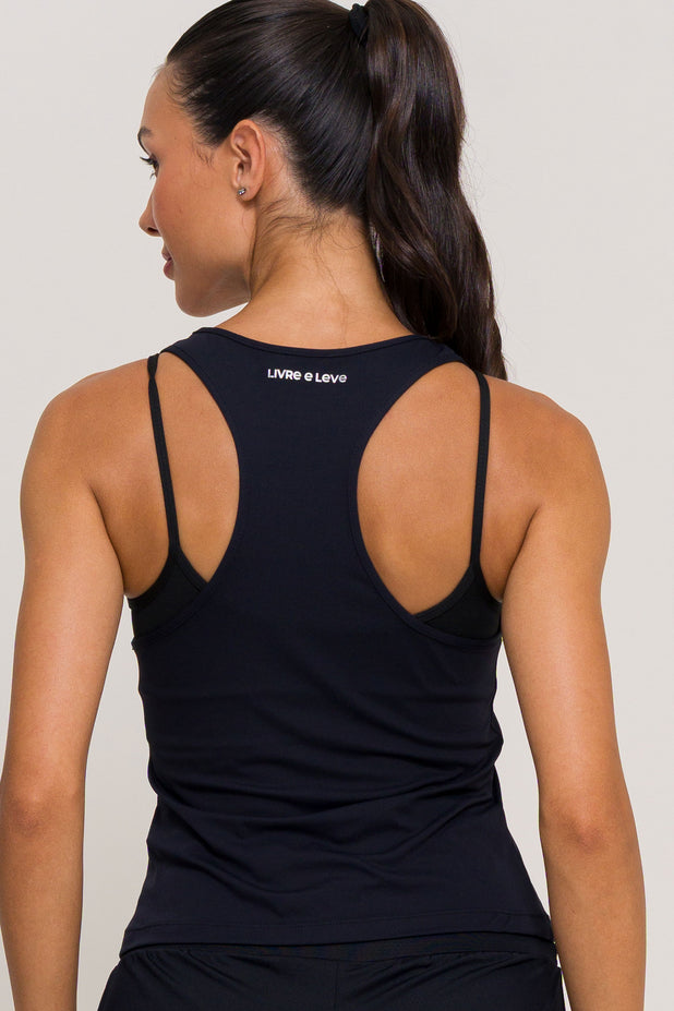 Regata Nadador de Poliamida Preta