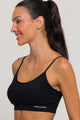 Top Alcinha de Poliamida Preto