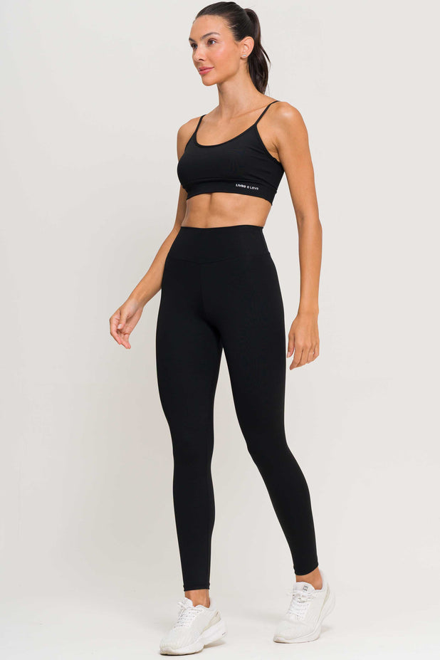 Conjunto Top Alcinha e Legging Poliamida Preto