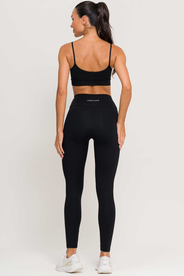 Top Alcinha de Poliamida Preto